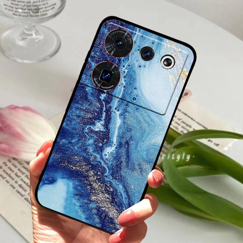 Case For ZTE Nubia Z50 Ultra Case Soft Print Silicone TPU Black Bumper Cover For ZTE Nubia Z60 Ultra Phone Back Coque z50Ultra