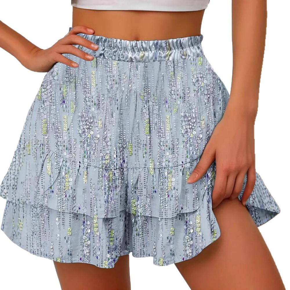Falda Corta Elástica Estampada de Moda para Mujer Verano 2025