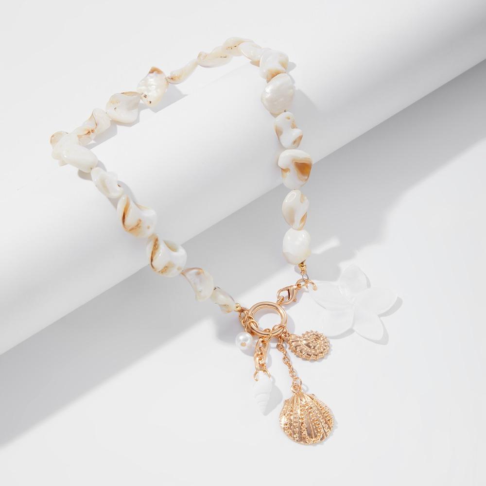 Conch Shell Necklace Bracelet Flower Beach Beaded Jewelry Sweet Marine Style Necklace  Beach