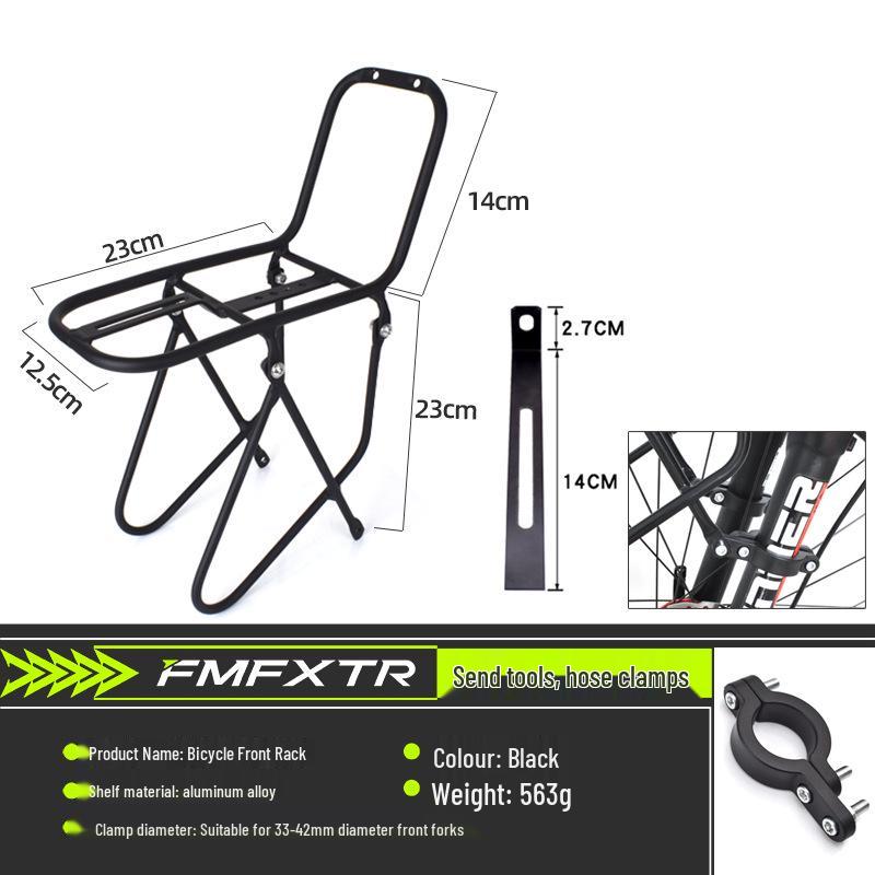 Disc Brake Front Rack for Mountain Bikes - Steel Long-Distance Bicycle Basket Accessory