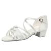 Scarpe da ballo da donna con suola morbida Scarpe di seta bianca Scarpe da ballo moderno tango da donna Scarpe latine Sandali salsa Tacco medio 3CM/4CM