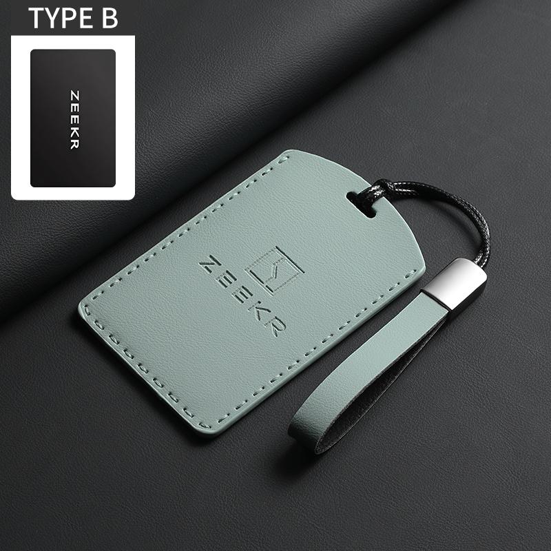 Leather Car Key Case Cover For ZEEKR X 001 007 009 Original Car Color Remote Key Cover Keychain Protector Holder Shell Accessory