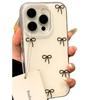 Simple and Stylish Multiple Lines Bow for Apple 16 Promax Mobile Phone Case for IPhone 15 Female New Model 14