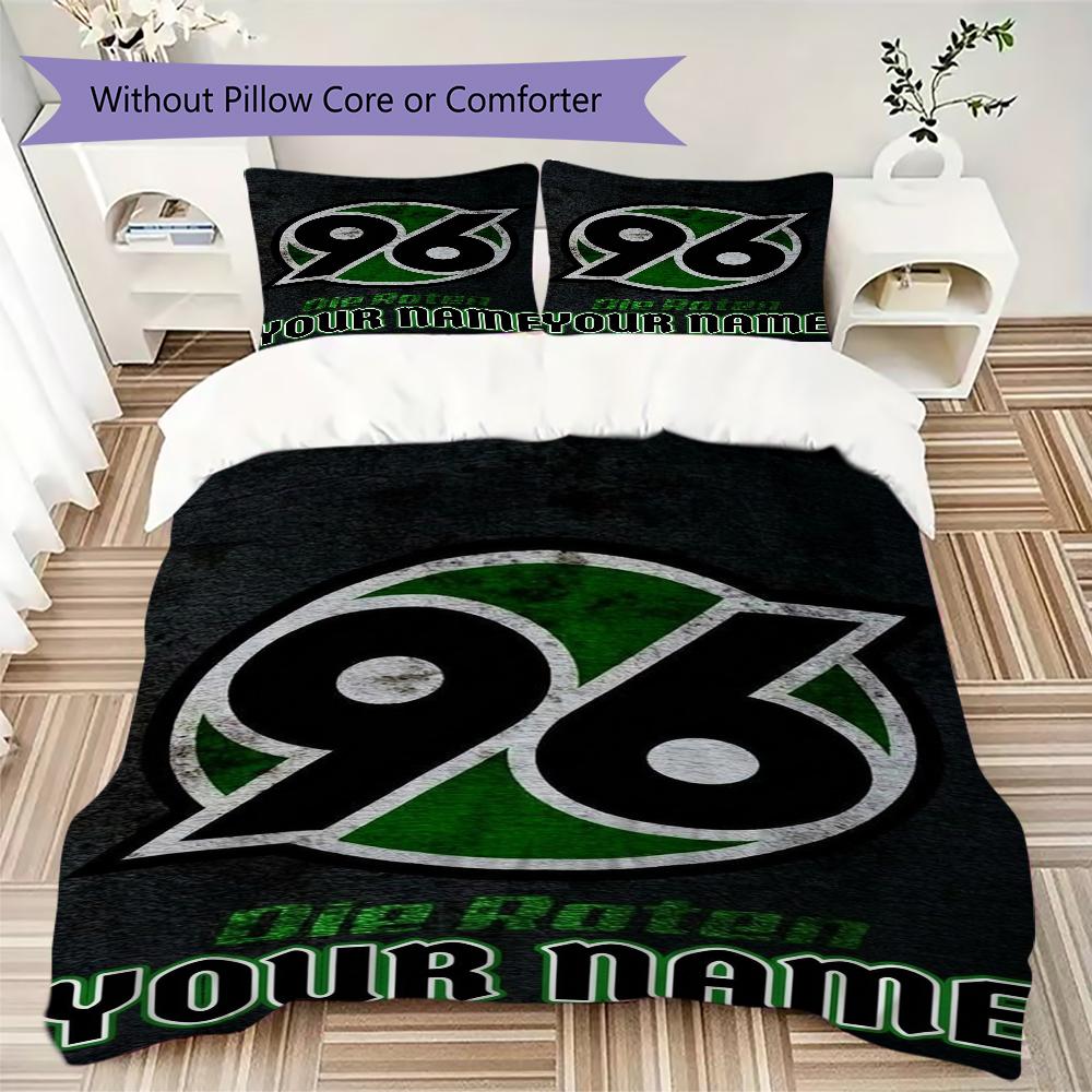 Custom Name Hannover 96 Pattern Bedding uilt Set uilt Cover Pillowcase Home Decoration Birthday Gift (1*duvet cover+2*pillowcase without core)