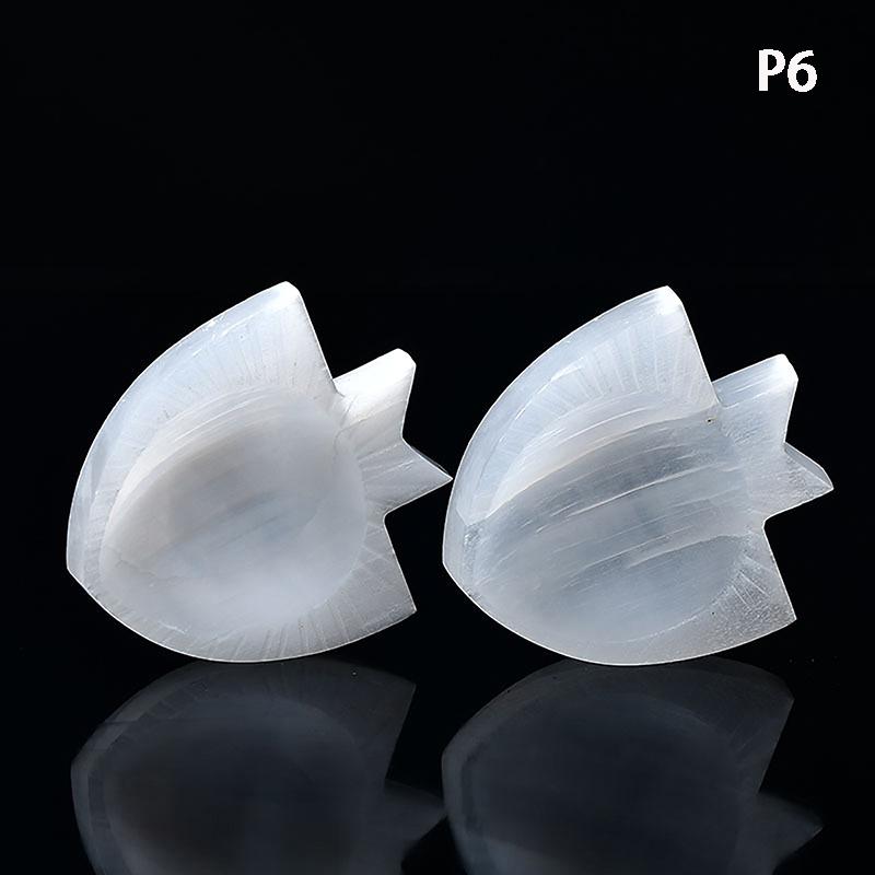 1Pc Selenite  Bowl Plate Rough Carved Quartz  Grid Fengshui Quartz Mineral Chakra For Home Decor Healing Gift