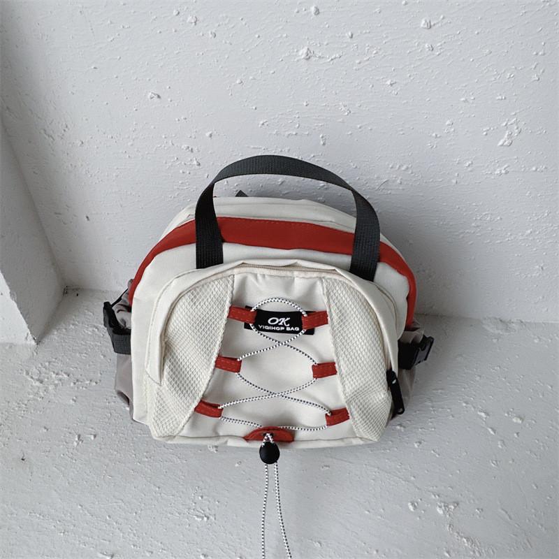 Fashionable Color Block Children s Backpack Ideal For School And Daily Outings белый