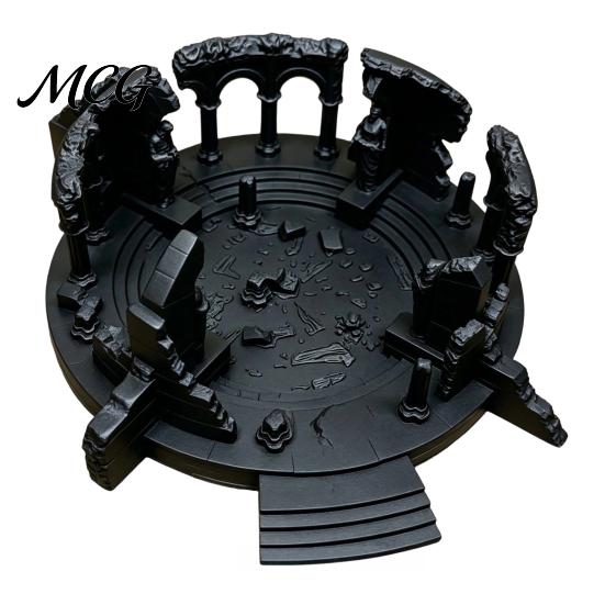 Detailed Miniature Sculpture Ancient Greek Altar Ruins Statue, Micro Landscape Model, Small Scale Model 3D Printed Architecture Desktop Ornament чёрный