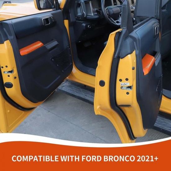 4x Interior Door Inner Handle Panel Trim for Bronco 21 22 23 24 25 4Doors Orange