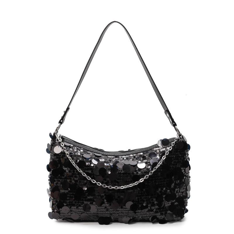 Premium bag women's large-capacity new niche single shoulder underarm bag sequined pillow bag
