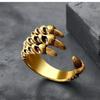 Adjustable Open Ring Men Women Vintage Dragon Claw Design Copper Band With Black Electroplated Finish Retro Style