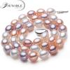 Genuine Freshwater Pearl Necklace Woman,Wedding Multi Color Natural Pearl Choker Necklaces Wife Mother Birthday Gifts