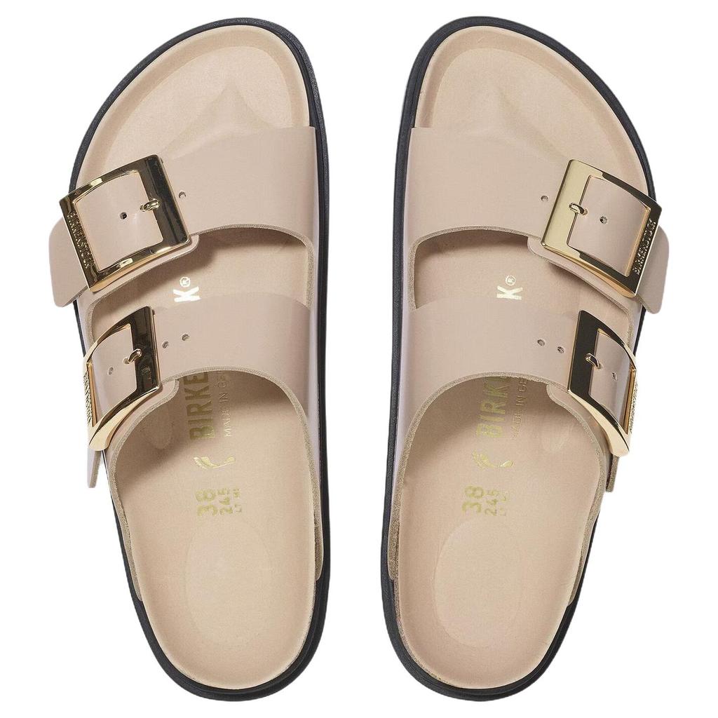 Birkenstock Arizona Rubber Sole Abrasion Resistant Slide Slippers Women's Beige Narrow 1029386