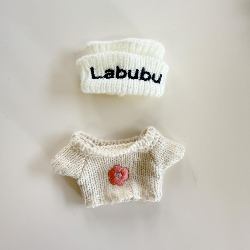Kawai knitted hat sweater bag suit is generally suitable for 15-17cm rag vinyl doll dress accessories mini bag doll clothing