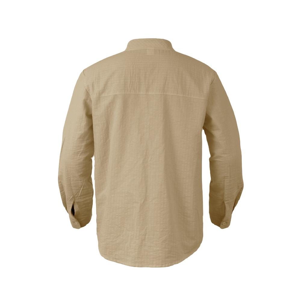 Men’s Striped Long-Sleeved Shirt: Spring/Autumn Casual Business Linen Shirt