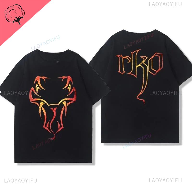 Men Funny Tee WWE Wrestler Auden Randy Peripheral T-shirt Short Sleeved Wrestling RKO Snake Men's and Women's Cotton Top Fashion