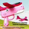 Foam Glider Airplane Launcher Toy, Dinosaur Catapult Gun Aircraft, Outdoor Flying Aircraft with Easy-Load Mechanism, Long Flight Distance Gliders