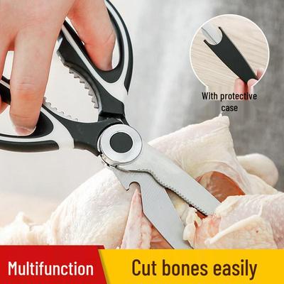 Panda Stainless Steel Multi-Functional Kitchen Scissors: Clip, Open Bottles, Cut Chicken Bones