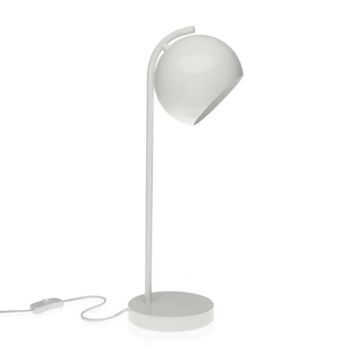 Lampe de bureau versa dale blanc 19,5 x 50 x 15 cm métal