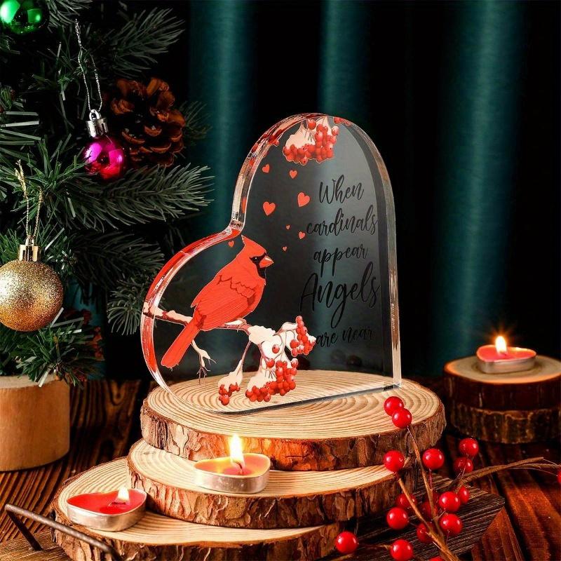 New Arrival Memorial Cardinal Gift Sympathy Decor Centerpiece Acrylic Cardinal Figurine for Christmas Remembrance Gift