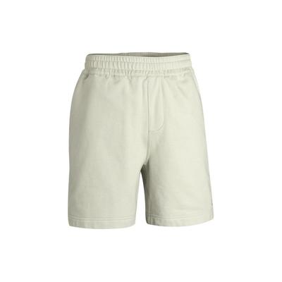 Shorts Casuais Confortáveis de Perna Reta com Logo Bordado em Fleece de Cor Sólida Shorts Masculinos Rosa-Poeira Cinza 1387978-273