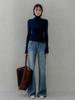 Memua Rolling Slim High Neck Knit (Blue)