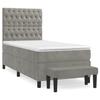 Vidaxl Letto Continentale Con Materasso, Grigio Chiaro, Velluto, 100X200Cm