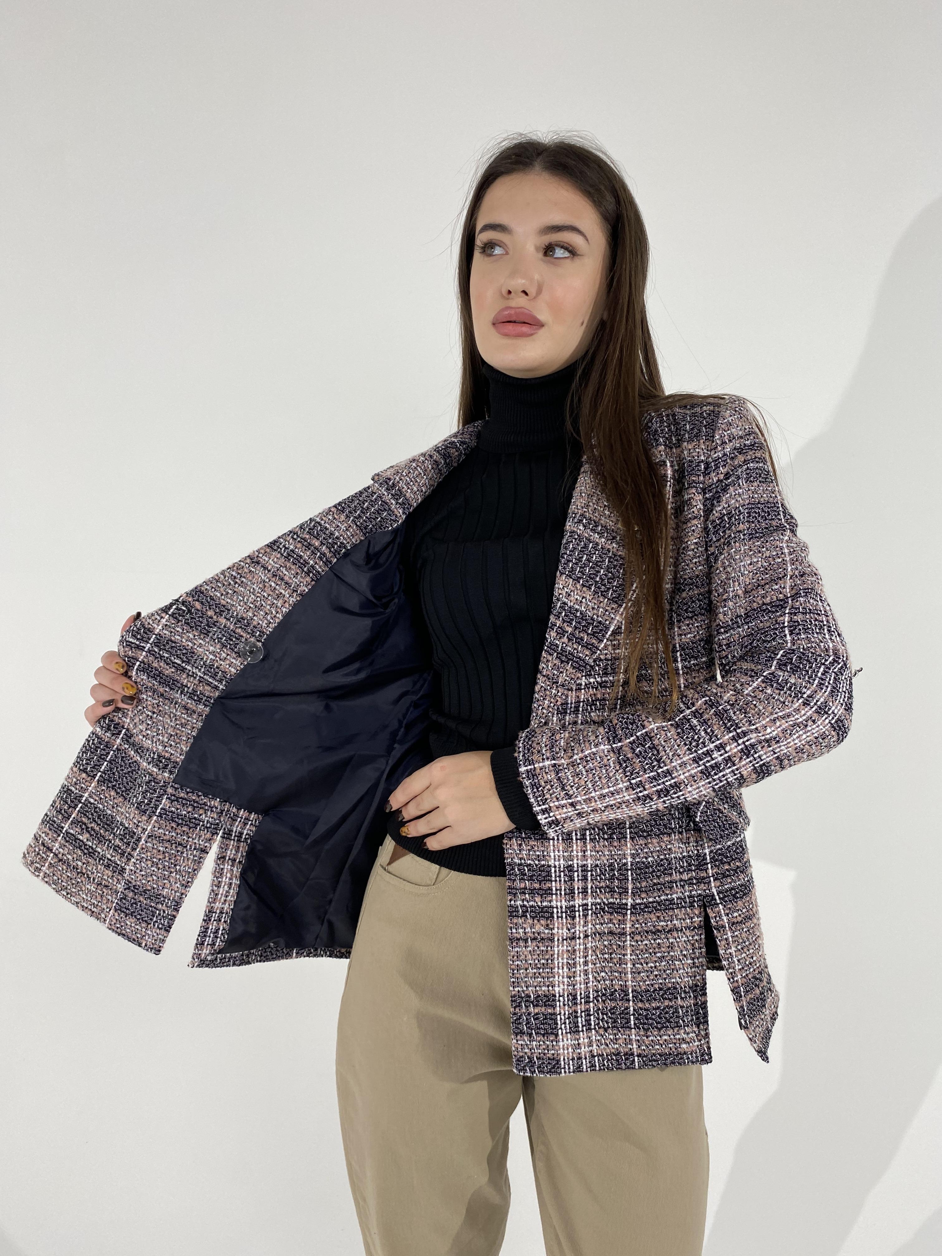 

Піджак у клітинку Fi More 5492 36 Рожевий 38