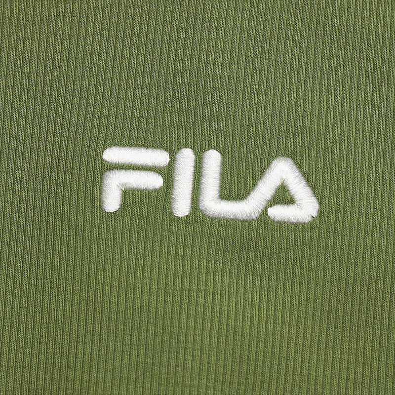 Fila Original Simple Classic Retro Casual Versatile Comfortable Split Hem Solid Color Knitted Short Sleeve Dress Women Dresses F51W629312FGN