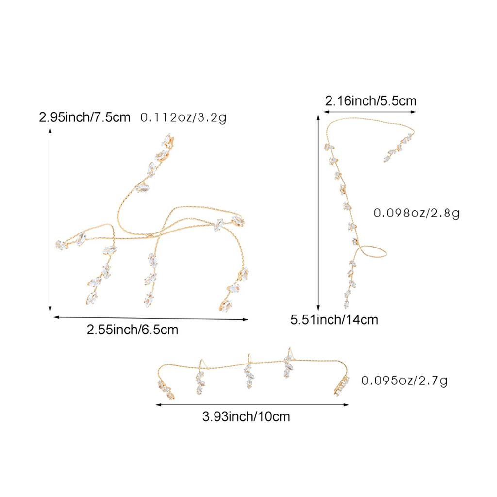 Fashion Minimalist Versatile Imitation Zircon Leaf Finger Chain Bracelet Street Photography Jewelry