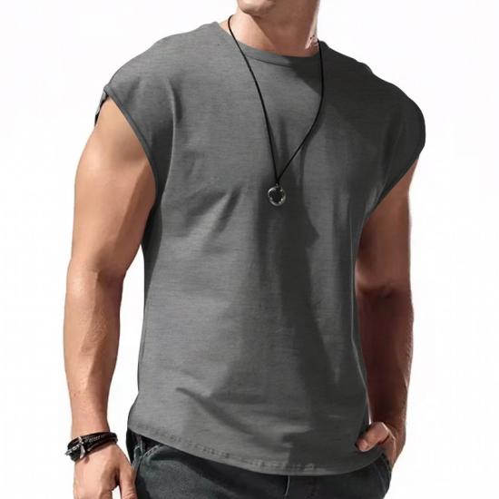 Sommer Herren Mesh Gym Weste Schnelltrocknend Locker Fitness Übung Breit Schulter Sport Ärmelloses Shirt Bodybuilding Tanktop S dunkelgrau