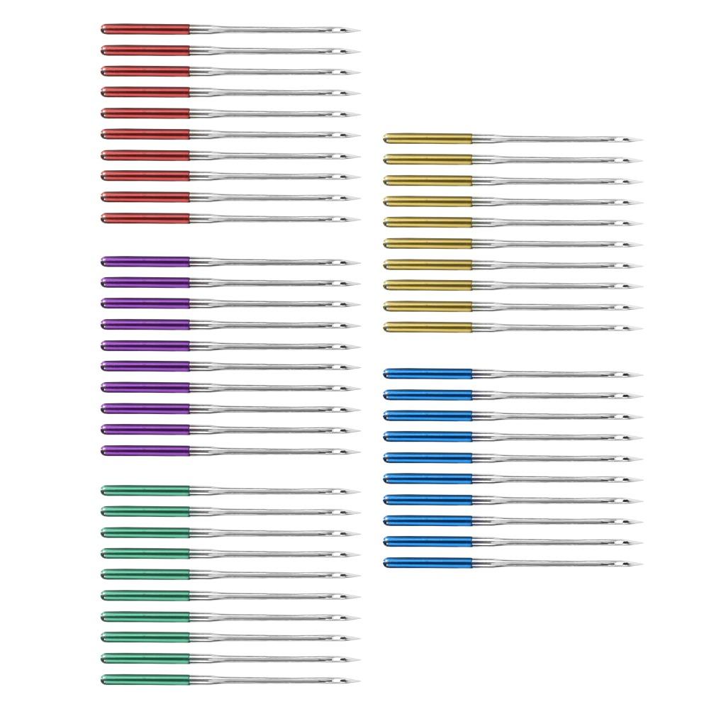 Jehly do šicího stroje s barevnou stopkou pro většinu domácích elektrických šicích strojů a staromódních šicích strojů.