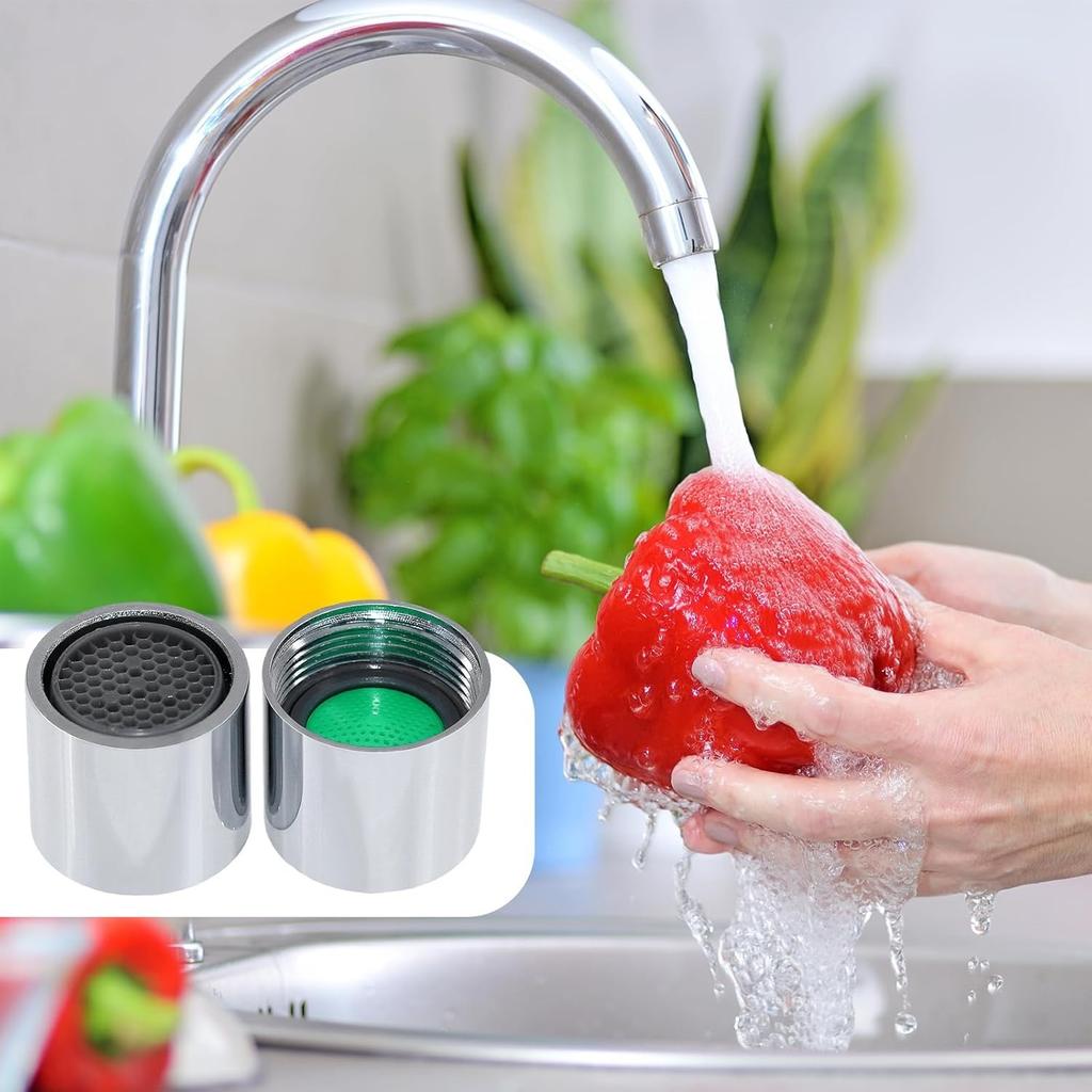 Packung mit 8 Belüftern M18 Belüfter für Wasserhähne Innengewinde Belüfter Wassersparender Belüfter mit 8 Dichtungen, Küchen- und Badarmaturen
