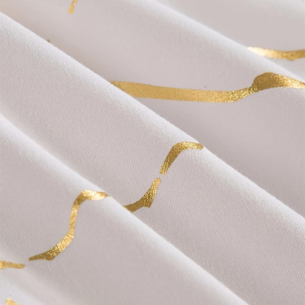 Queen Bedding Duvet Cover Set White Marble Printed 3 Piece Luxury Microfiber Down Comforter Quilt Cover With Zipper Closure