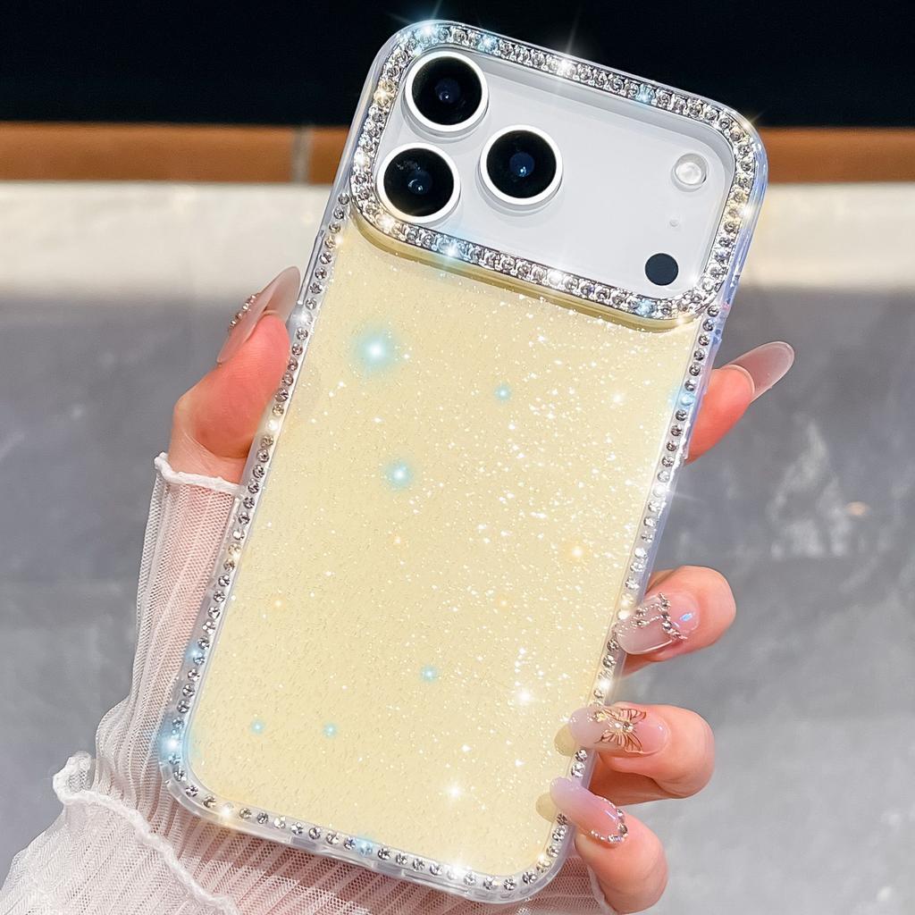 Star Transparent Glitter Powder Suitable for IPhone17Air Phone Case Apple 16 Ring Bracket 15 Diamond Mounted Anti Fall Cover