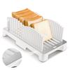 Homemade bread slicer; sourdough cutting guide with stainless steel base. Foldable plastic-free and easy to clean; adjustable bread and bagel slicing