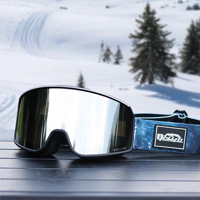 Anti-Fog Double Layer Ski Goggles - Fits Adult Helmets, Suitable for Children, Perfect for Winter Sports