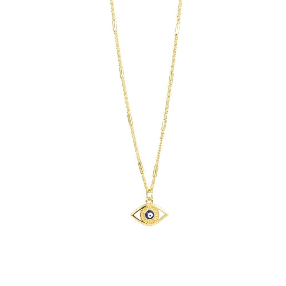 Vintage Devil's Eye Necklace Copper Gold Plated Eyeball Neck Chain Demon Eye Necklace Party Favors