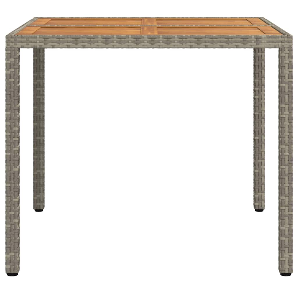 Garden Table Gray 90 x 90 x 75 cm Poly Rattan