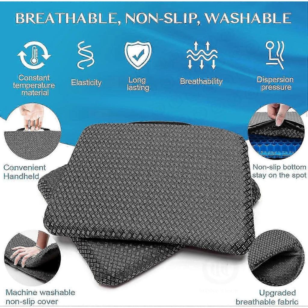 Denew Gel Seat Cushion (blue, 38*32*3cm), Cool Thick Breathable Seat Cushio