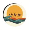 Camel Desert Sunset Tire Cover: Made Of Durable Polyester, Unique Camel In Desert Sunset Design, Elastic Hem, Fits 28-34 Inch Ti