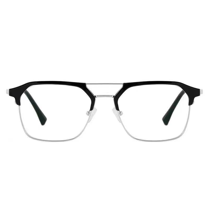 Photosensitive Color-Changing Myopia Glasses Men'S Anti-Blue Ultraviolet Handsome Double-Beam Flat Glasses Frame Women'S