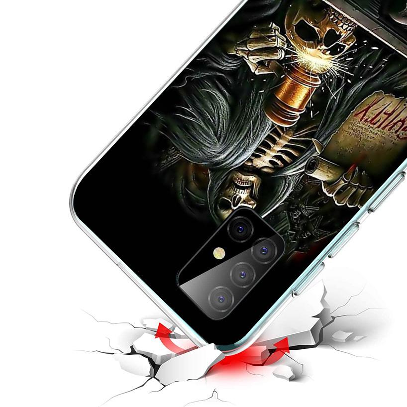 Reaper Skull Skeleton Gun Phone Case For Samsung Galaxy A52 A32 A22 A12 A51 A31 A50S A30S A20S A10S Note 20 Ultra 10 Plus S10 A7