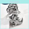 Dinosaur Keychain Metal Pendant With Electroplated Finish For Fashion Accessories