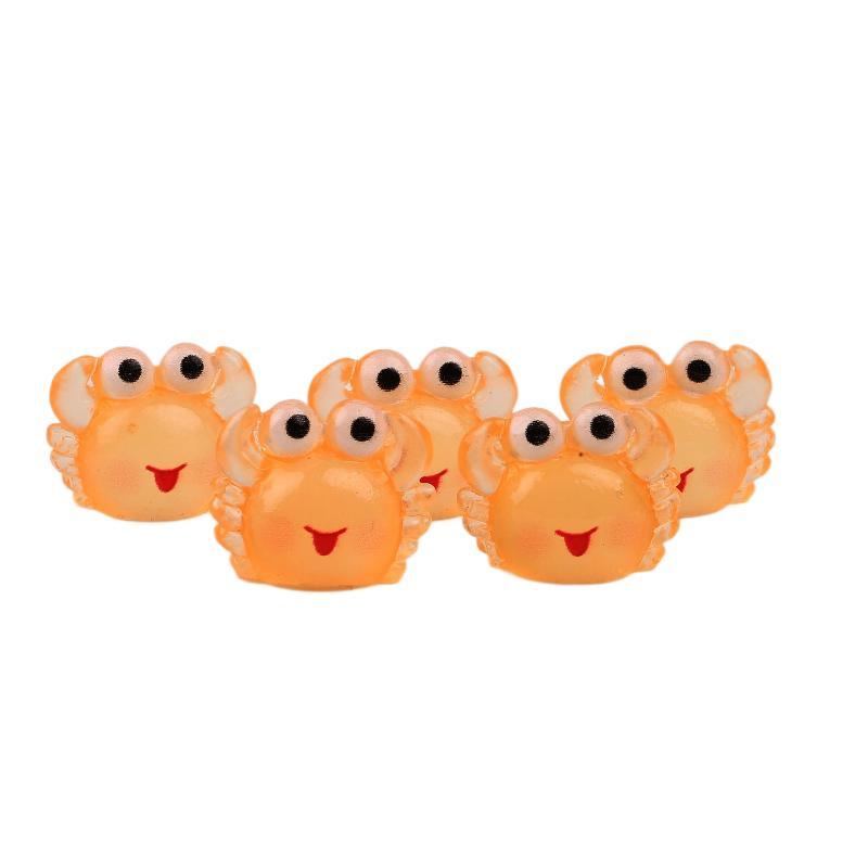 10Pcs Luminous Mini Crab Resin Figurine, Marine Scene Decor For Moss Micro Landscape, Creative Desktop & Car Ornaments