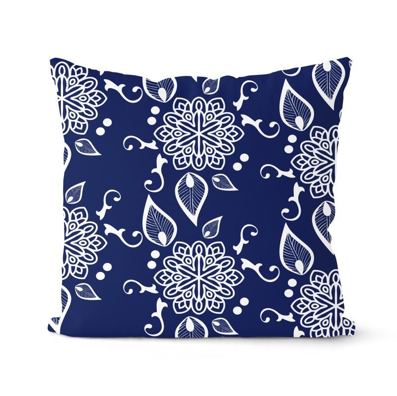 Navy Blue Cushion Geometric Pillowcase Decorative Pillow Home Decor Throw