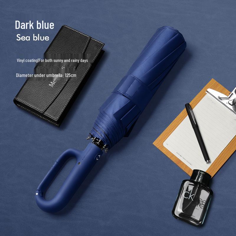 Windproof Buckle Umbrella: Automatic Sun & Rain Protection for Men & Women, Compact Folding Design