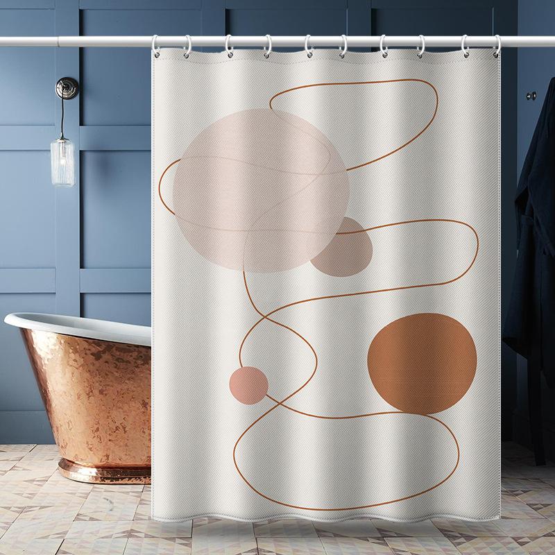 Bathroom Thickened Waterproof Curtain Mildew Proof Shower Curtain Shower Partition Curtain Shower Curtain Bathroom Curtain Free Perforation