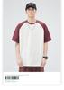 250G Men's Summer Trendy Color Block Raglan Tee - Heavyweight Pure Cotton, Loose Fit, Short Sleeve