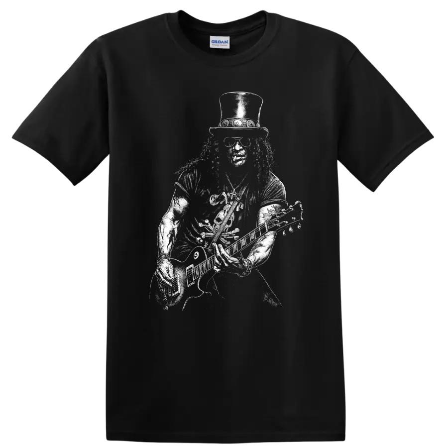 Slash Rock Legends T Shirt Vintage Guitar Silhouette Music Tee