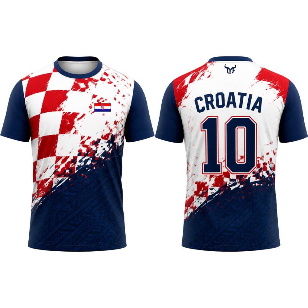 Croatia Flag Printed T-shirt Men Quick Dry Breathable Football Jersey Men's And Women's Casual